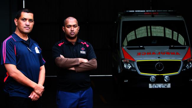 <s1>APA metro liaison officer Andrew Keshwan and Tilak Nabi say they will fight to protect the region’s ambulance stations.</s1>                        <source> Picture: Carmela Roche</source>