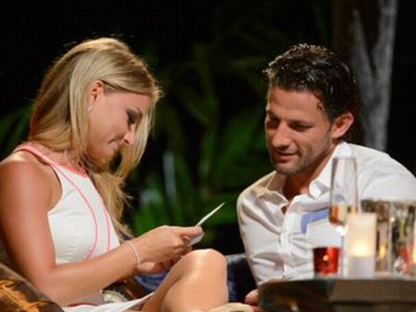 Anna Heinrich and Tim Robards on <i>The Bachelor Australia</i>. Picture: Channel 10.