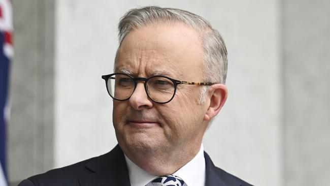 CANBERRA, Australia - NewsWire Photos - September 12, 2024: The Prime Minister, Anthony Albanese, Treasurer, Jim Chalmers, and the Minister for Aged Care, Anika Wells hold a press conference at Parliament House in Canberra. Picture: NewsWire / Martin Ollman