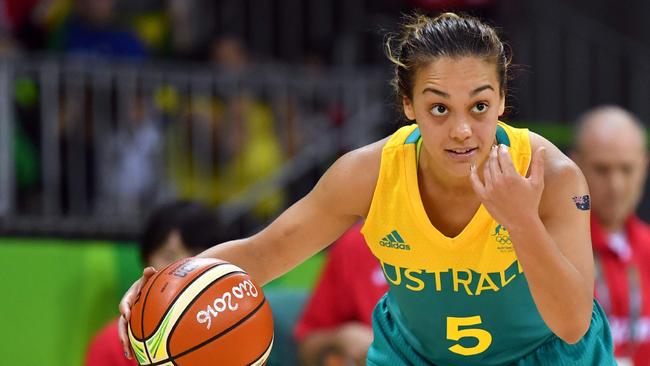 Australia's point guard Leilani Mitchell in action at the Rio Olympics.