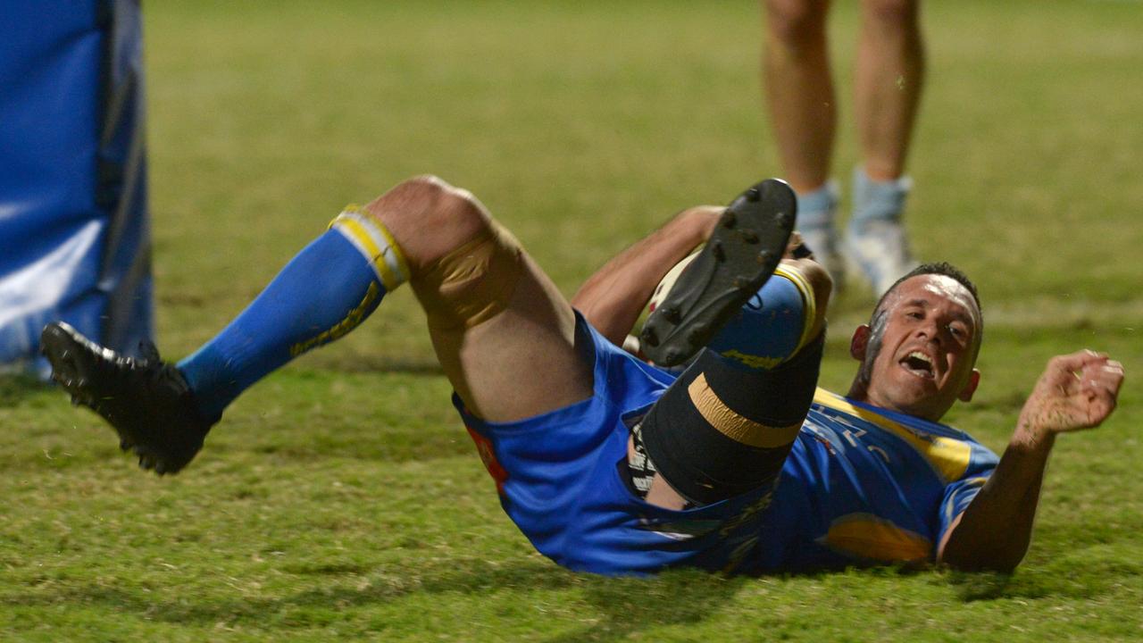 RUGBY LEAGUE MENS A-GRADE FINAL: Yeppoon's Wade Fickling scores a try