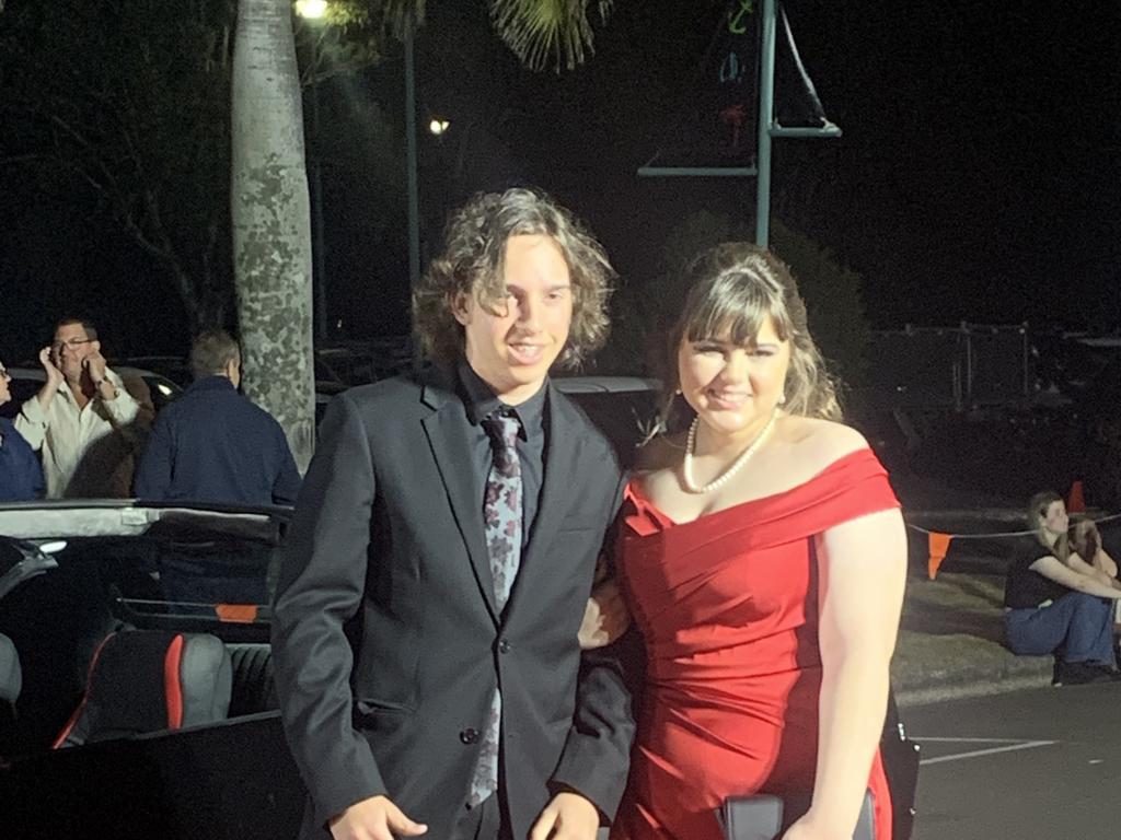 Will McDonald and Destiny Scotton on the red carpet of the 2023 Xavier College School Formal at the Hervey Bay Boat Club