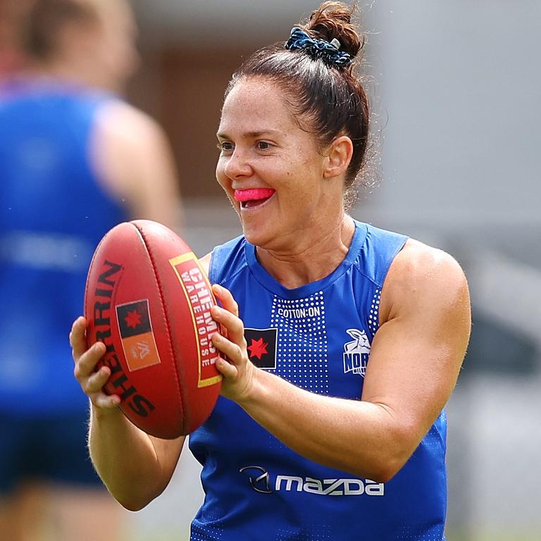 North Melbourne skipper Emma Kearney is feeling fresh after playing only 38 per cent game time in her return from a serious hamstring injury in the preliminary final. Picture: Morgan Hancock / Getty Images