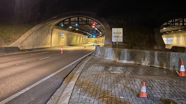 The Heysen Tunnels on the South-Eastern Freeway will be partly closed and speed limits in place during January as safety upgrades. Picture: Facebook