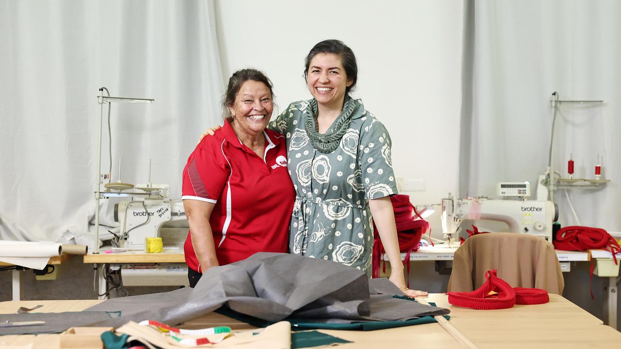 CIAF fashion coordinator Lynelle Flinders and First Nations Fashion + Design founder Grace Lillian Lee will work collaboratively on the Look & Listen fashion performance at this year’s CIAF, showcasing the work of 12 First Nations designers at the Tanks Art Centre. Picture: Brendan Radke