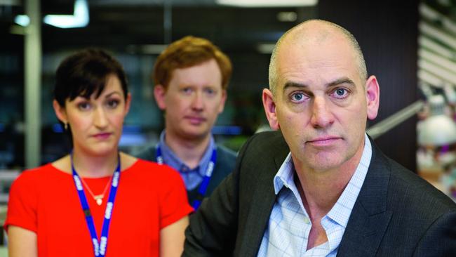 Utopia, an ABC program by Working Dog: left to right, Celia Paquola, Luke McGregor and Rob Sitch. Supplied