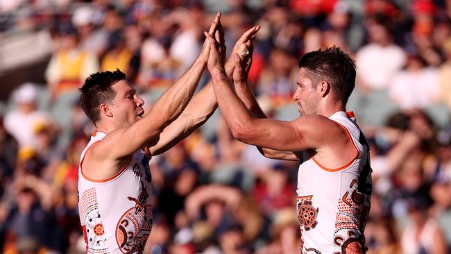 Jesse Hogan kicked four goals in his AFL return. Picture: James Elsby/AFL Photos via Getty Images