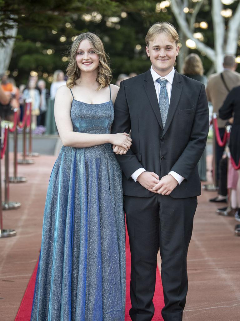 Sian Fisher and Harry Cressey. Toowoomba State High School formal at Picnic Point. Friday, September 9, 2022. Picture: Nev Madsen.