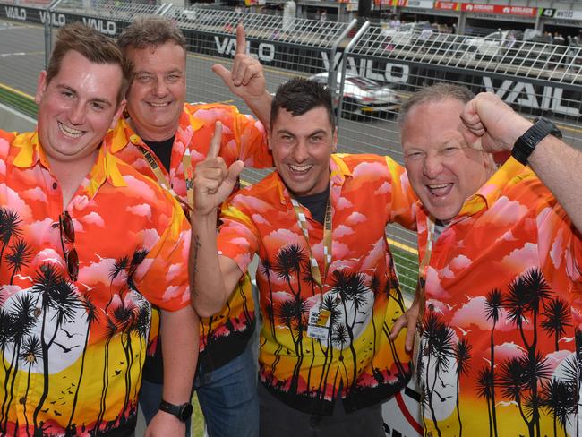 ADELAIDE, AUSTRALIA - November 24, 2023: Seb Hartley, Paul Sandford, Brad Sandford and Darren Rowlands 0468608763 at the Vailo Adelaide 500 Supercar Race. Picture: Brenton Edwards