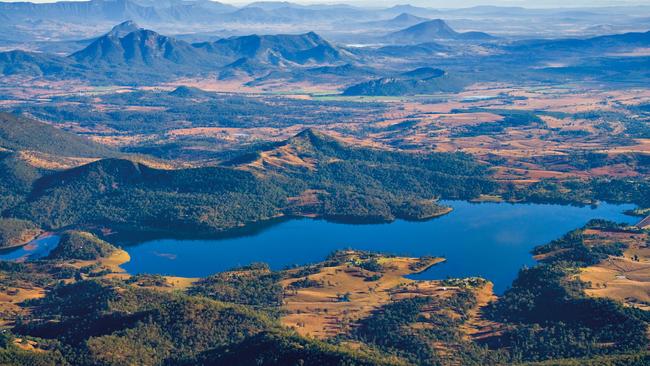 An aerial view of Lake Maroon.