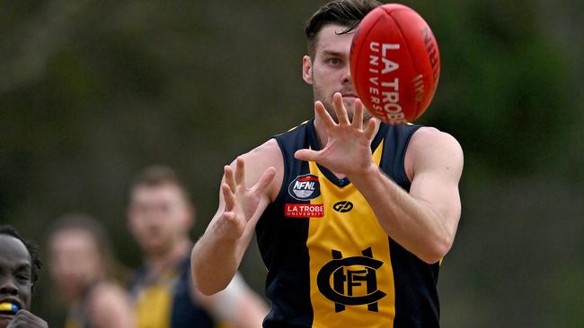 Hurstbridge’s Tyson Old is moving to Mildura next season. Picture: Andy Brownbill