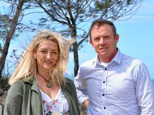 HONOURING HER PARTNER: Clair Fitzpatrick with Cr Adam Belot at the boat ramp. Picture: Trish Bowman