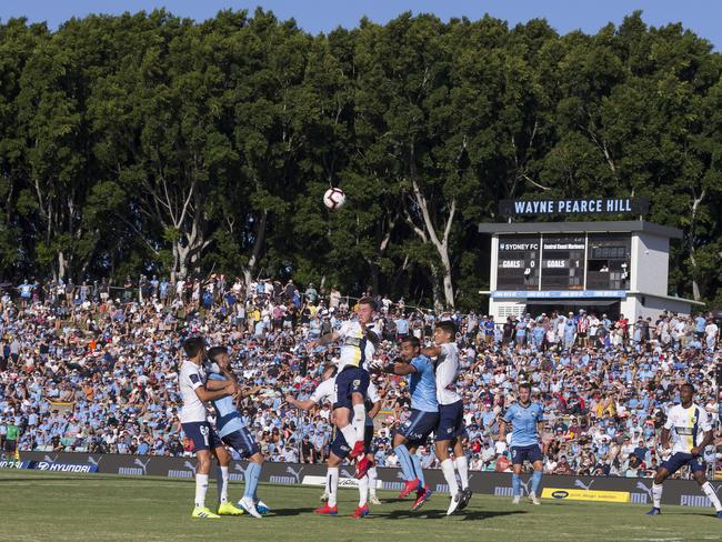 Action during the Round 19 A-League match between Sydney FC and the Central Coast Mariners at Leichhardt Oval in Sydney, Sunday, February 17, 2019. (AAP Image/Craig Golding) NO ARCHIVING, EDITORIAL USE ONLY