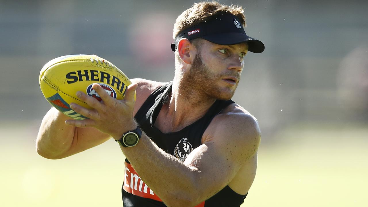 Taylor Adams could be set for another spike with no Adam Treloar in the Collingwood midfield. Picture: Daniel Pockett/Getty Images