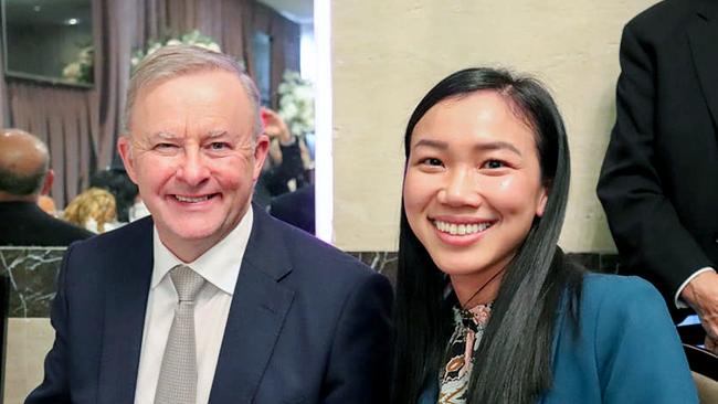 Labor leader Anthony Albanese with Western Sydney lawyer Tu Le. Picture: Facebook