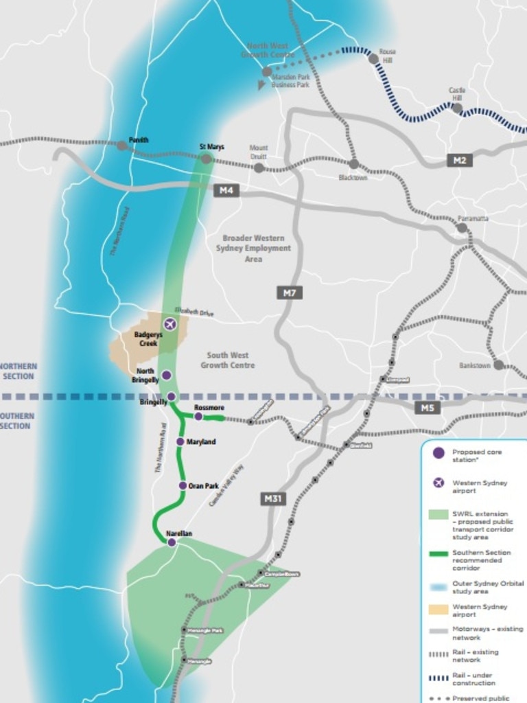 Outer Sydney Orbital Western Sydney Freight Line No Corridors Rezoned