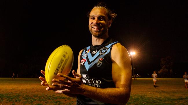 Blackfriars Old Scholars champion Matt Brincat starred for the Hounds in the win over Mawson Lakes. Picture: Morgan Sette