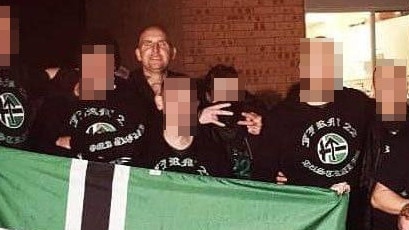 Desmond Liddington with other members of the white supremacy group Firm 22.