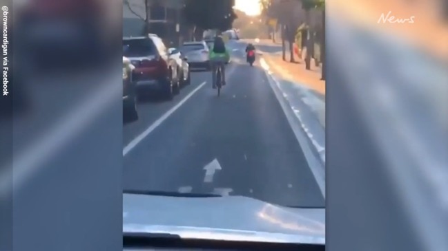 Confused driver rants at cyclist about 'bike lane'