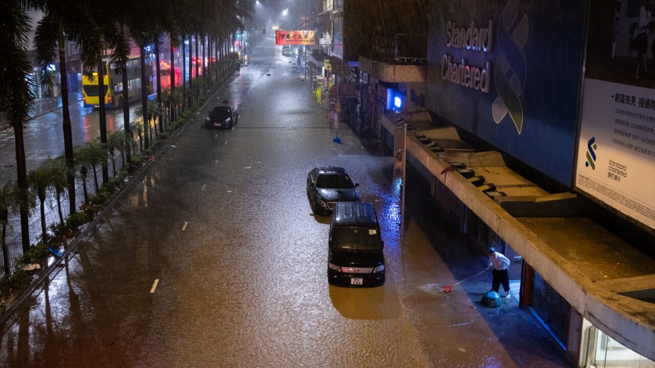 Record rainfall causes widespread flooding in Hong Kong | news.com.au ...
