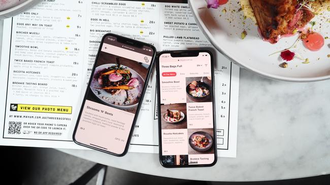 The Mr Yum food app lets diners see each dish on a menu before they order. Picture: Rebecca Michael