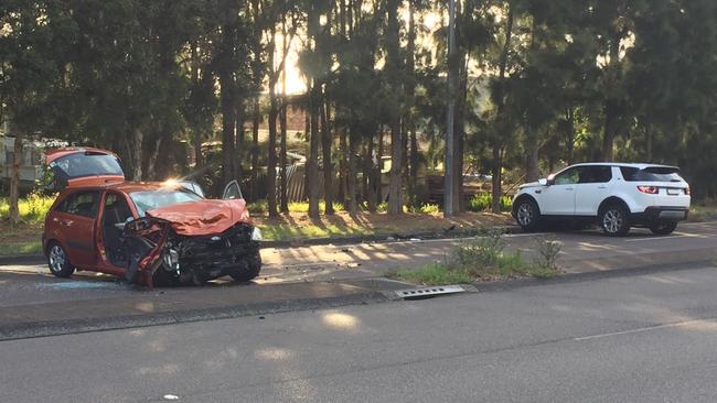 The two cars after the crash. Picture Richard Noone.