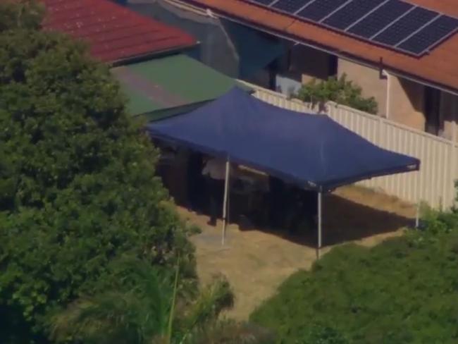 The scene of the arrest of a suspect in the Claremont serial killings in Perth. Picture: Seven News