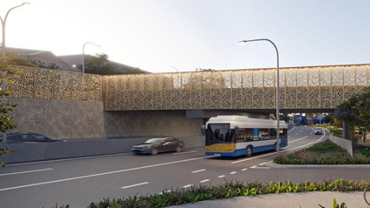 Artist's impression of how the upgraded Indooroopilly roundabout would look.