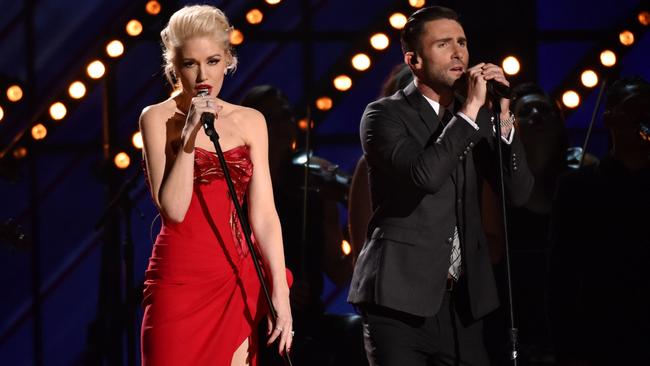 Fell flat ... Gwen Stefani, left, and Adam Levine. Picture: John Shearer/Invision/AP)