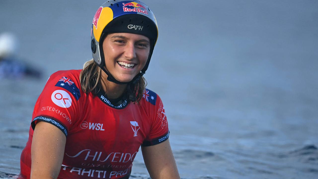 Molly Picklum will lead the Australian charge as the World Surf League season gets under way in Hawaii. Picture: Jerome Brouillet / AFP