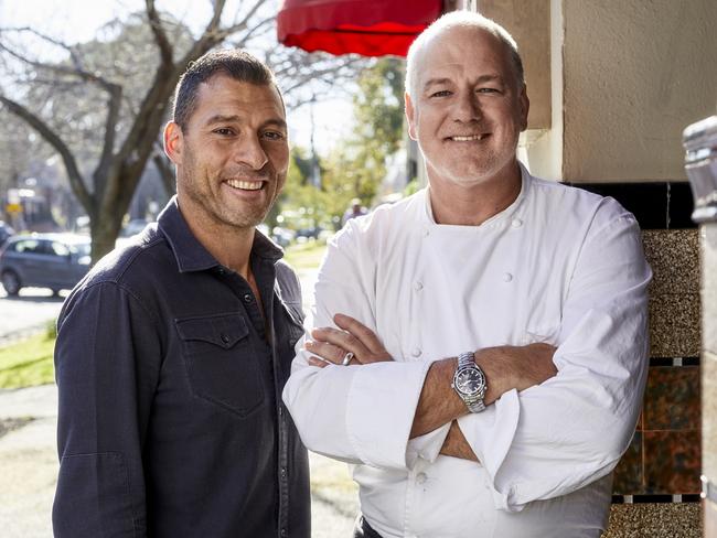 Executive chef Geoff Lindsay and co-owner Paul Di Mattina of Lamaro's Hotel. Picture: Marina Oliphant