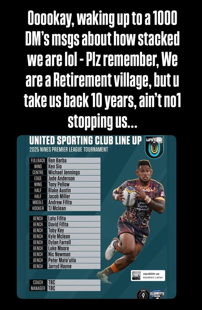 Andrew Fifita reposts the team on Instagram.