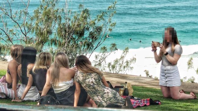 A group pose for a photo at Point Danger.