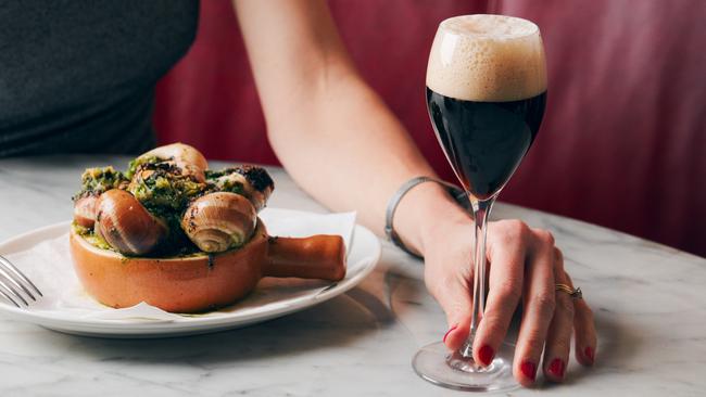 Escargot and Black Velvet at Bar Margaux. Picture: Gareth Sobey