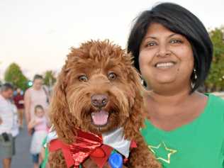 Thushari Lammas and her doggo Benji, who put in a fantastic effort in the best dressed dog competition. Picture: Ebony Graveur