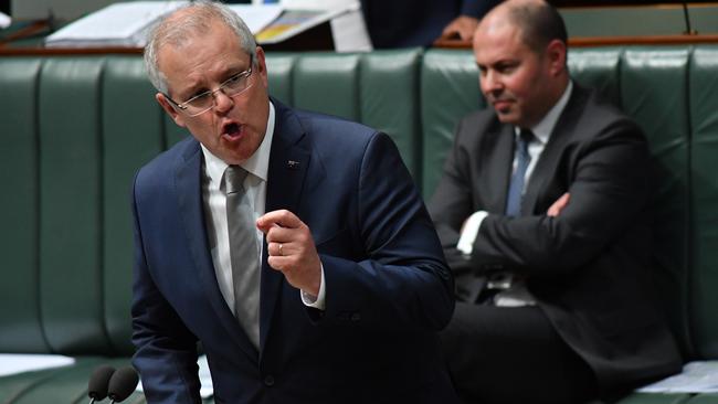 Prime Minister Scott Morrison speaks during Question Time. Picture: Sam Mooy/Getty Images