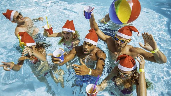 Cooling down in the pool after Christmas lunch. Picture: iStock.