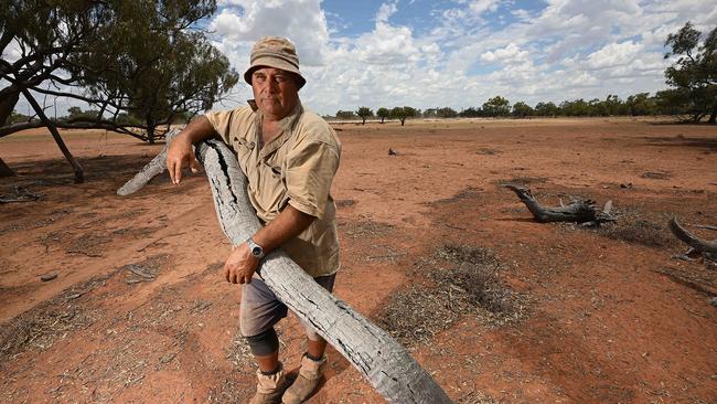 Sheep farmer Gerard Glover on his property south of Brewarrina in western NSW in December. Picture: Lyndon Mechielsen/The Australian