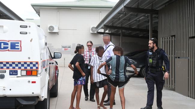 Teens arrested at a Westcourt social housing property last week. Picture: Peter Carruthers