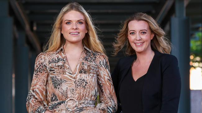 2GB radio duo Erin Molan and Natalie Peters. Picture: Justin Lloyd