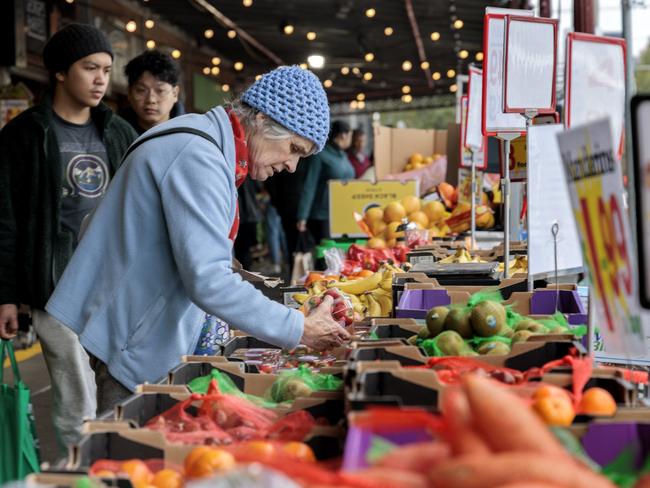 Shoppers at South Melbourne Market. Picture: NCA NewsWire