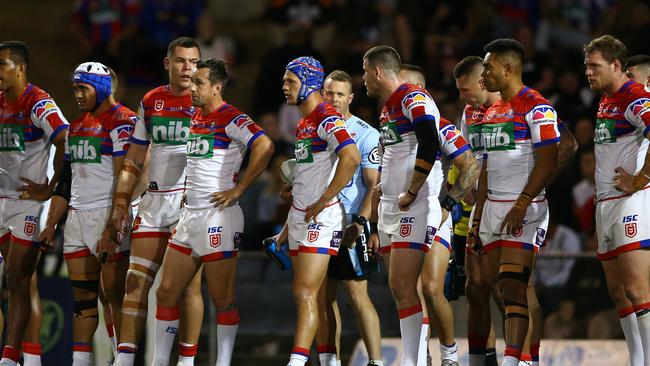 Newcastle were embarrassed at Campbelltown Stadium. Picture: Matt Blyth