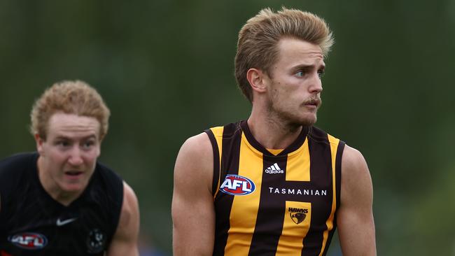 Hawthorn wingman Harry Morrison will return against North Melbourne after recovering from a hamstring injury. Picture: Michael Klein