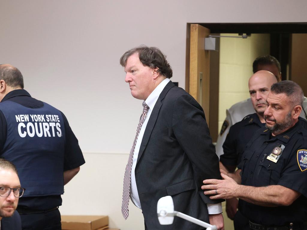 Alleged Gilgo serial killer Rex Heuermann, is led into courtroom for a hearing at Suffolk County Court in Riverhead, N.Y., Thursday, April 3, 2025. Picture: James Carbone/Newsday via AP