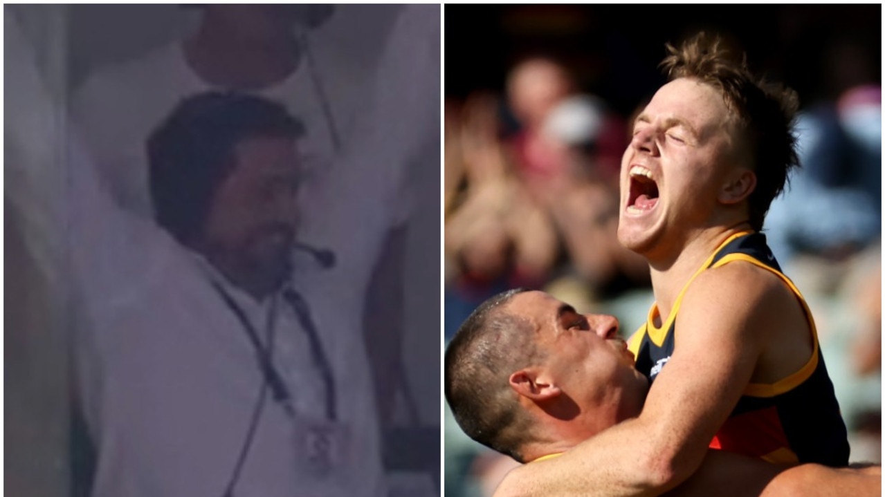 Stephen Rowe watched on as son James kicked his first AFL goal.