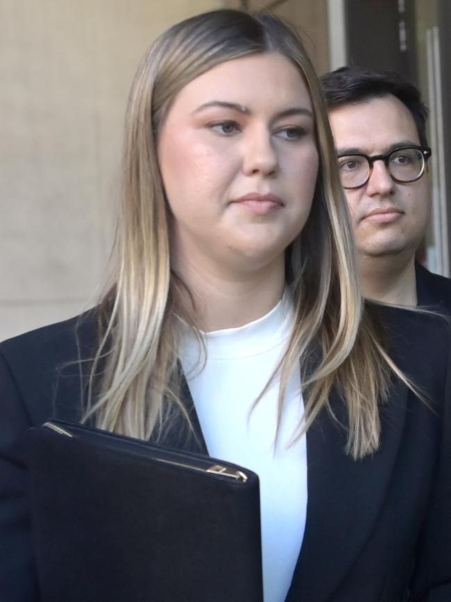 Brittany Higgins arriving to court in December 2023 for the defamation trial. Picture: NCA NewsWire / Jeremy Piper