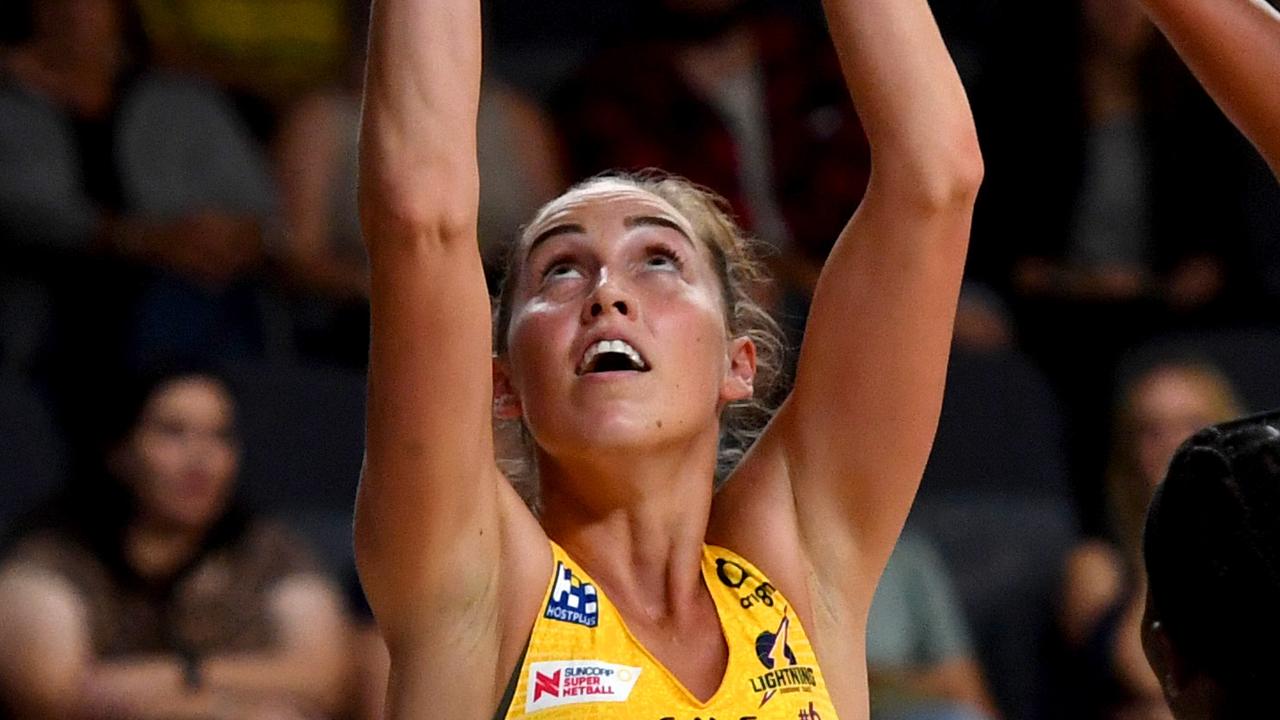 Sunshine Coast Lightning goal shooter Cara Koenen is hoping for her first start with the Australian Diamonds. Picture: Evan Morgan