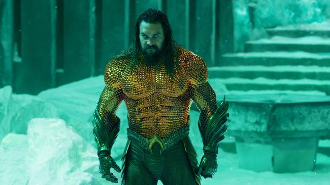 Jason Momoa in a scene from the movie Aquaman, filmed in Queensland.