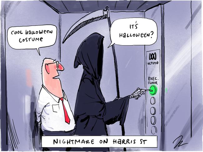 Johannes Leak Media cartoon for 29-10-18Version: Media Cartoon  (1024x768  - Stretched to Fit)COPYRIGHT: The Australian's artists each have different copyright agreements in place regarding re-use of their work in other publications.Please seek advice from the artists themselves or the Managing Editor of The Australian regarding re-use.