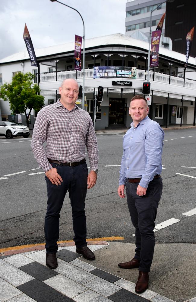 Scott Hempel (left) with Matt Heanen outside the Lord Alfred.